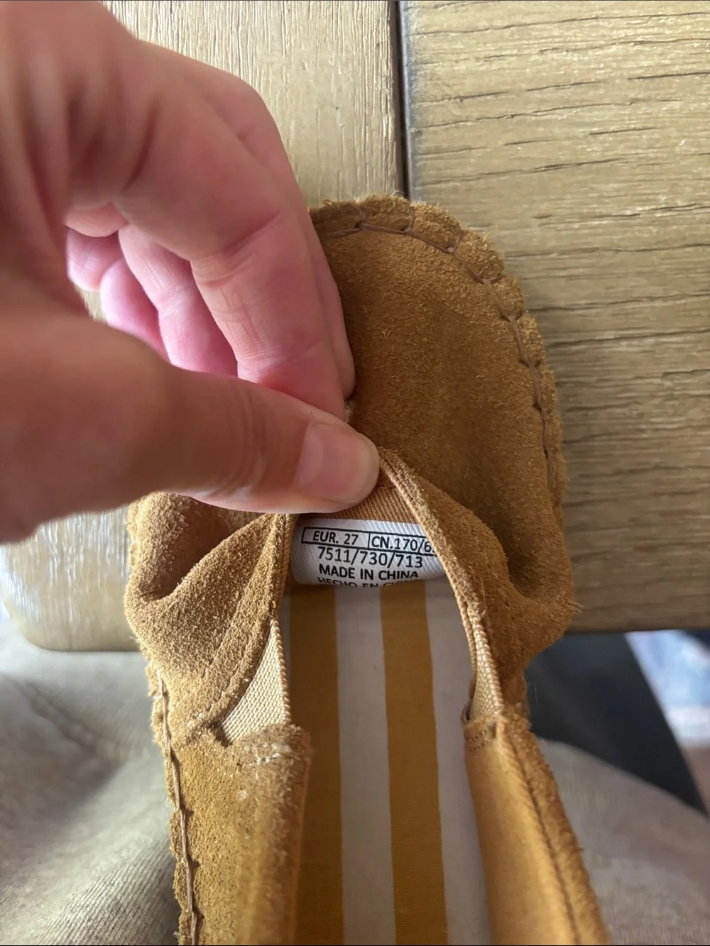 Zara Kids Suede Moccasin Slip-Ons in Camel worn once size 27/10 toddler